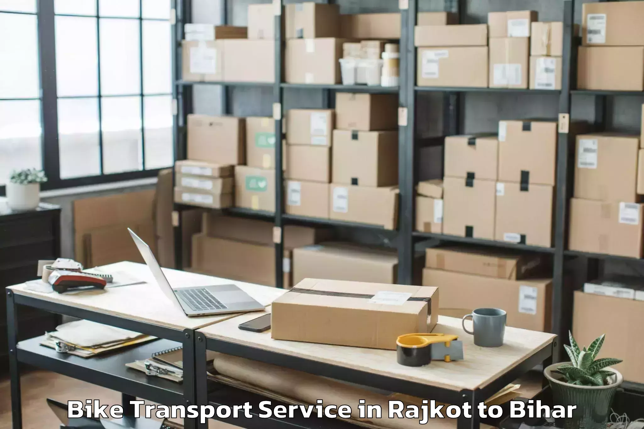 Book Rajkot to Narkatiaganj Bike Transport Online